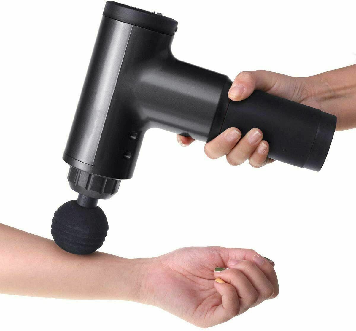 Pro-Relief Deep Tissue Massage Gun – Portable Muscle Recovery & Percussion Massager with 4 Heads