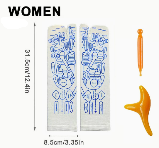 Acupressure Reflexology Socks Set (with Massage Tool)