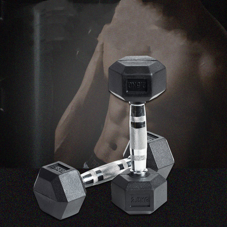 Rubber Hex Dumbbell Set