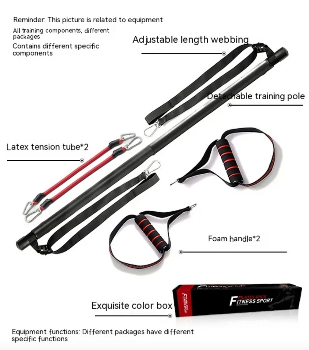 Portable Pilates Bar Kit with Resistance Bands