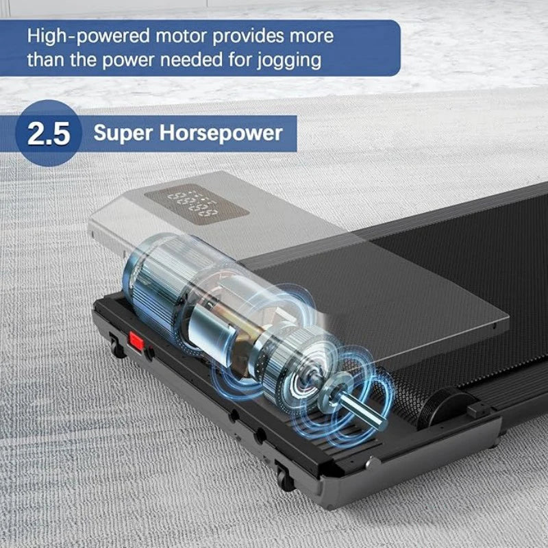 2-in-1 Foldable Compact Walking Pad Treadmill with Handle & Remote Control