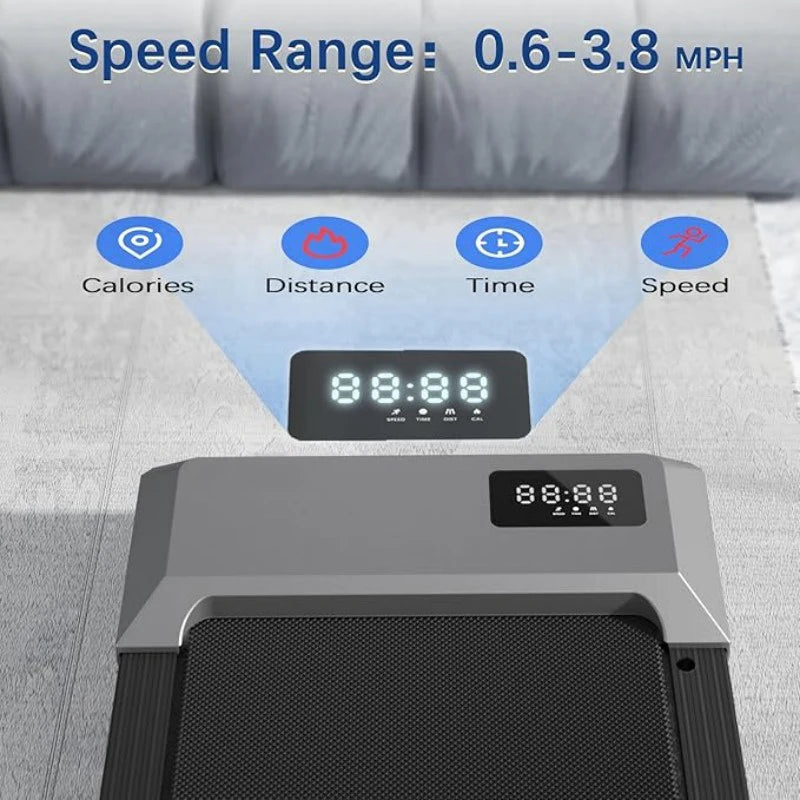 2-in-1 Foldable Compact Walking Pad Treadmill with Handle & Remote Control