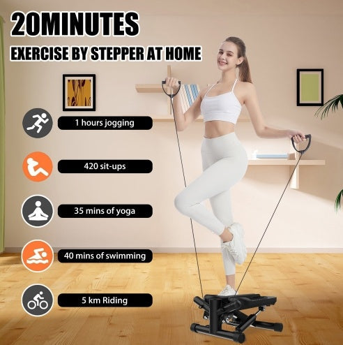 Portable Mini Stair Stepper with Resistance Bands